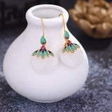 Initial Jade Heart Earrings 925 Sterling Silver Wedding Jewelry Set