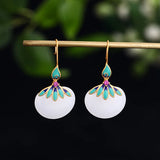 Initial Jade Heart Earrings 925 Sterling Silver Wedding Jewelry Set
