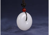 Hetian Sheep Fat Jade Pendant Safety Buckle Golden Silk Jade