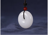 Hetian Sheep Fat Jade Pendant Safety Buckle Golden Silk Jade