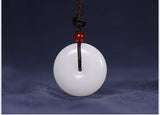 Hetian Sheep Fat Jade Pendant Safety Buckle Golden Silk Jade