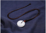 Hetian Sheep Fat Jade Pendant Safety Buckle Golden Silk Jade