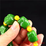 Green Jade Maitreya Charm Bracelet Natural Beads Amulet Bangle