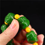 Green Jade Maitreya Charm Bracelet Natural Beads Amulet Bangle