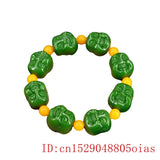 Green Jade Maitreya Charm Bracelet Natural Beads Amulet Bangle