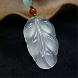 Natural Ice Species Jade Myelin Leaves Pendant
