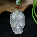 Natural Ice Species Jade Myelin Leaves Pendant