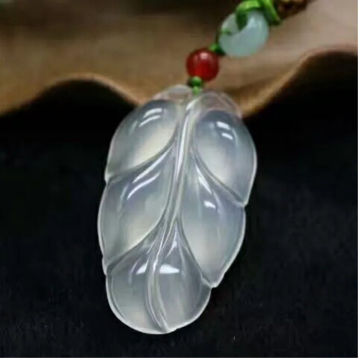 Natural Ice Species Jade Myelin Leaves Pendant