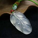 Natural Ice Species Jade Myelin Leaves Pendant