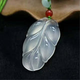 Natural Ice Species Jade Myelin Leaves Pendant