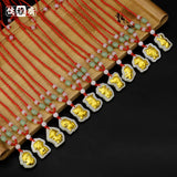 Zodiac Animal Pendant Necklaces Inlaid Jade Wedding Jewelry
