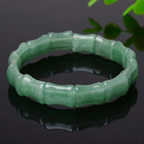 Natural Green Jade Emerald Bracelet for Women Geometric Gemstone Bangles