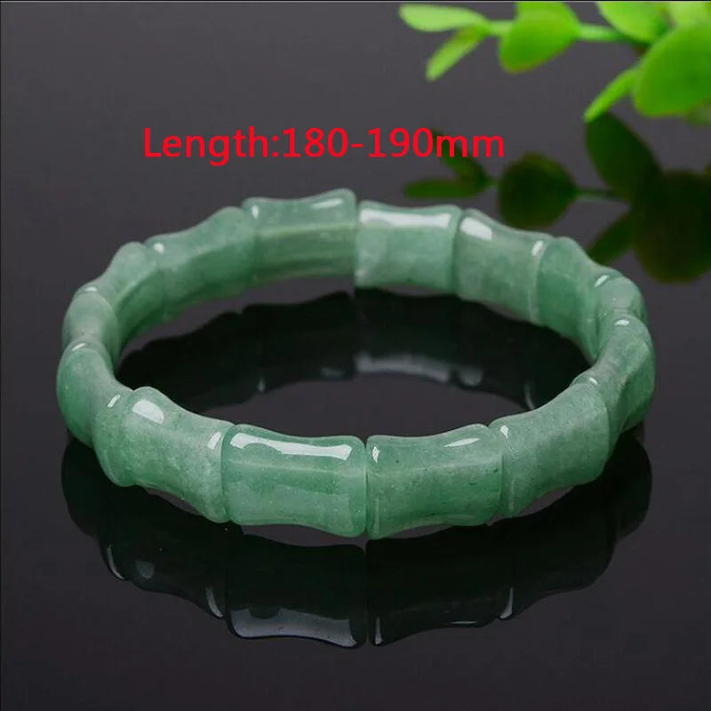 Natural Green Jade Emerald Bracelet for Women Geometric Gemstone Bangles