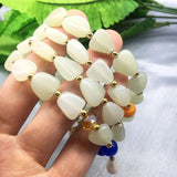 Green Jade Stone Bracelets For Women Ethnic Pearl Fine Jewelry