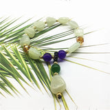 Green Jade Stone Bracelets For Women Ethnic Pearl Fine Jewelry