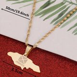 Jamaica Map Pendant Necklaces Jamaican Flag Jewelry