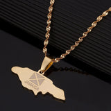 Jamaica Map Pendant Necklaces Jamaican Flag Jewelry