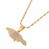 Jamaica Map Pendant Necklaces Jamaican Flag Jewelry