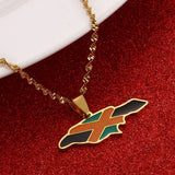 Jamaica Map Pendant Necklaces Jamaican Flag Jewelry