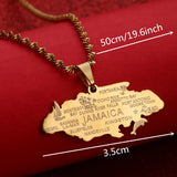Jamaica Map Pendant Necklaces for Women Girl Jewelry Jamaican Patriotic