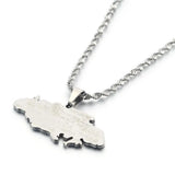Jamaica Map Pendant Necklaces for Women Girl Jewelry Jamaican Patriotic