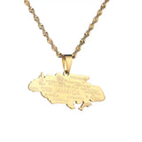 Jamaica Map Pendant Necklaces for Women Girl Jewelry Jamaican Patriotic