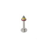 Jamaican Stripe Spike Labret Surgical Steel Cone Lip Piercing 14G 16G