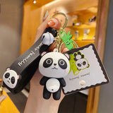 James Family Cartoon Key Chain Silicone Panda Cat Lion Tiger Rabbit Dinosaur
