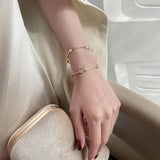 JanYee Cymophane Bracelet with Zircon Adjustable Jewelry