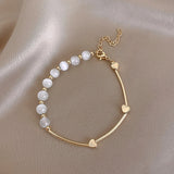 JanYee Cymophane Bracelet with Zircon Adjustable Jewelry