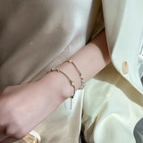 JanYee Cymophane Bracelet with Zircon Adjustable Jewelry