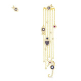 Tassel Fish CZ Bridal Wedding Earring