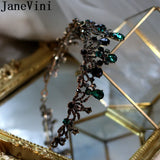 Green Rhinestone Bridal Headpiece Tiara Crown