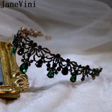 Green Rhinestone Bridal Headpiece Tiara Crown