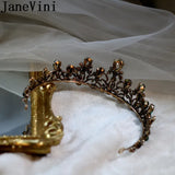 Green Rhinestone Bridal Headpiece Tiara Crown