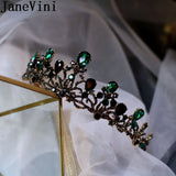 Green Rhinestone Bridal Headpiece Tiara Crown