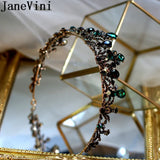 Green Rhinestone Bridal Headpiece Tiara Crown