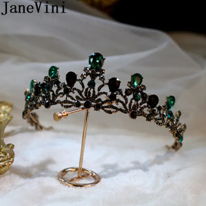 Green Rhinestone Bridal Headpiece Tiara Crown