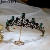 Green Rhinestone Bridal Headpiece Tiara Crown