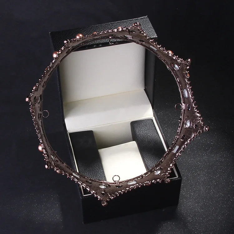 JaneVini Vintage Round Crown for Women Brides