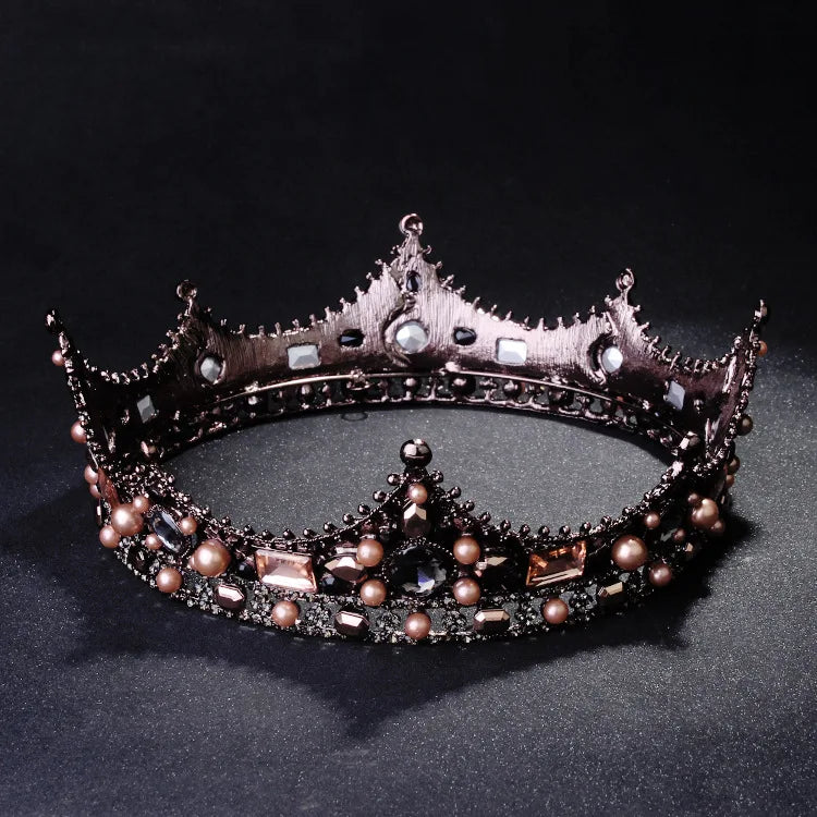 JaneVini Vintage Round Crown for Women Brides