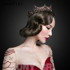 JaneVini Vintage Round Crown for Women Brides