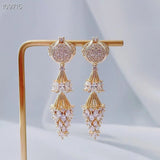 Indian Round Shape Earring For Women Wedding Party Bridal Jewelry