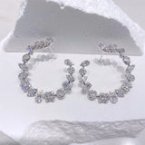 Janekellly Trendy Round Earring For Women Wedding Party Bridal Jewelry