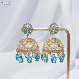 Indian Round Earring For Women Wedding Party Dubai Bridal Jewelry Gift