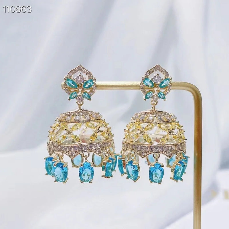 Indian Round Earring For Women Wedding Party Dubai Bridal Jewelry Gift