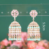 Indian Round Earring For Women Wedding Party Dubai Bridal Jewelry Gift