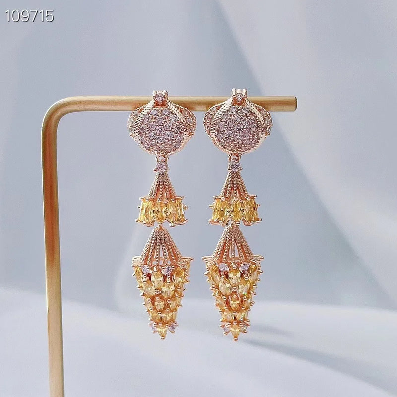 Indian Round Shape Earring For Women Wedding Party Bridal Jewelry