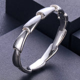 Janekelly Bold Bangle Cuff Cubic Zirconia Crystal Bracelet