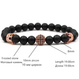 Janeyacy Crown Zircon Bead Bracelet Frosted Stone Bracelet